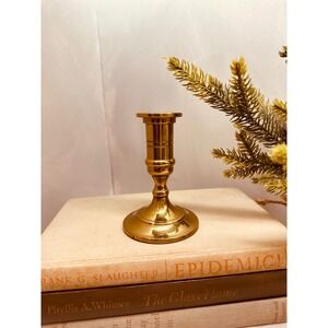 Vintage Solid Brass Candlestick Holder Classic Turned Taper Candle Stand 4in